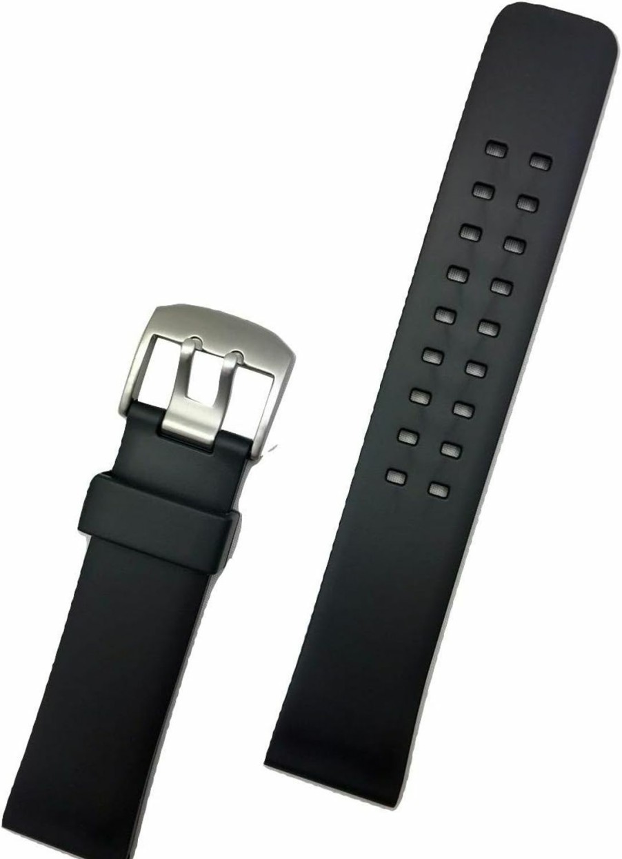 Online NewLife 24Mm Black Rubber Pvc Material Watch Band | Comfortable And Durable, Heavy Duty Replacement Wrist Strap That Brings To Any Watch For Men And Women