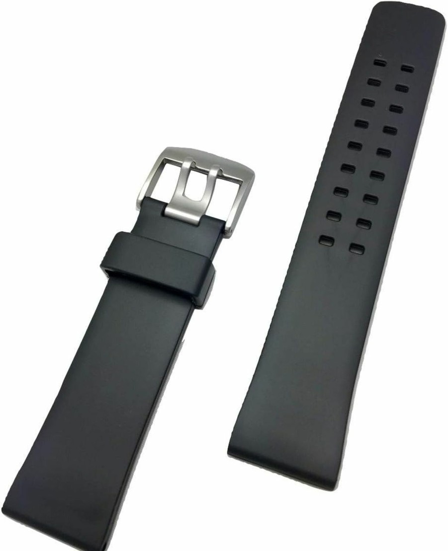 Online NewLife 24Mm Black Rubber Pvc Material Watch Band | Comfortable And Durable, Heavy Duty Replacement Wrist Strap That Brings To Any Watch For Men And Women