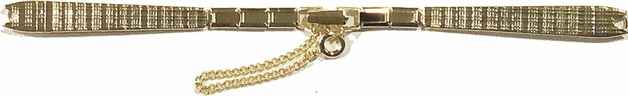 Best Timex Gold Plated Vintage C Ring Hook End Expansion Band W Safety Chain