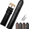 Online Strapseeker Jaxon Genuine Padded Leather Rose Gold Pin Buckle Watch Strap- Premium Watch Band Replacement For Men & Women- Watchband With Stitches Brown Black Color- Compatible Most Watches- Choose Size