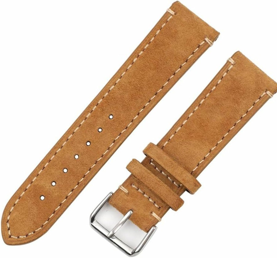 Best Onthelevel Onthelevel Classic Suede Leather With Tanned Leather Back Watch Band Strap For Men Or Women - 18Mm 20Mm 22Mm