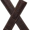 Best Watchstrapworld Watchstrapworld Th-Car20-02-0931 - 20Mm Brown Alligator-Style Genuine Leather Watchband With White Stitching Compatible With Tag Heuer Carrera (With Spring Bars)