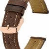 Best BISONSTRAP Bisonstrap Vintage Watch Straps With Gold/Rose Gold Buckle, Leather Replacement Band 18Mm 20Mm 22Mm