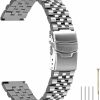 New Kai Tian Three-Dimensional Quick Release Metal Watch Band 20Mm 22Mm Stainless Steel Engineer Watch Bracelet Taper Links With Fold Over Clasp Black, Silver