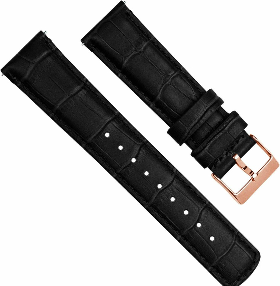 Clearance BARTON WATCH BANDS Barton Alligator Grain - Quick Release Leather Watch Bands - Choose Color, Length & Width - 16Mm, 18Mm, 19Mm, 20Mm, 21Mm, 22Mm, 23Mm, Or 24Mm Standard Or Long