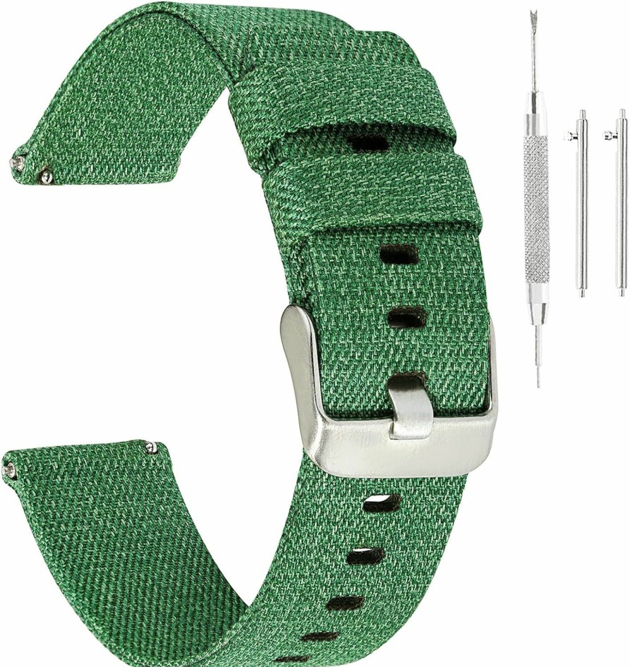 Hot BEAFIRY Canvas Quick Release Watch Band 20Mm 22Mm 24Mm Nylon Watch Strap For Men Sturdy Breathable Replacement Watchband For Women