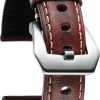 Wholesale BINLUN Binlun Retro Leather Watch Band Handmade Vintage Oil Wax Calfskin Leather Strap Replacement Wrist Bracelet 6 Colors Wristband For Men Women With Silver/Black Stainless Steel Buckle18/20/22/24/26Mm