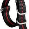 Online BINLUN Binlun Watch Strap Thick Nylon Replacement Watch Bands For Men 20Mm With Military Heavy Duty 5 Rings Silver Stainless Steel Buckle