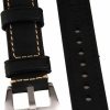 Wholesale szzijia Szzijia 22Mm Black Brown Genuine Leather Watchband Wristwatch Watch Band Stainless Buckle