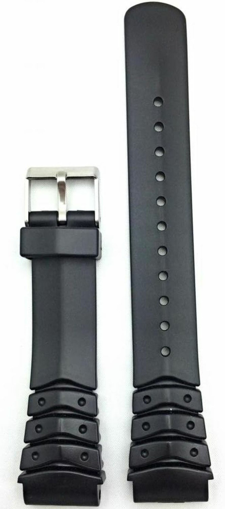 New NewLife Newlife 20Mm Black Watch Band | Comfortable And Durable Pvc Material Replacement Wrist Strap Bracelet For Men And Women