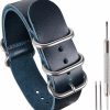 Online uEmoh One-Piece Nato Style Leather Watch Bands Genuine Watch Straps For Men Women- 14Mm 16Mm 18Mm 20Mm 22Mm 24Mm Top Grain Cowhide Leather Watch Strap