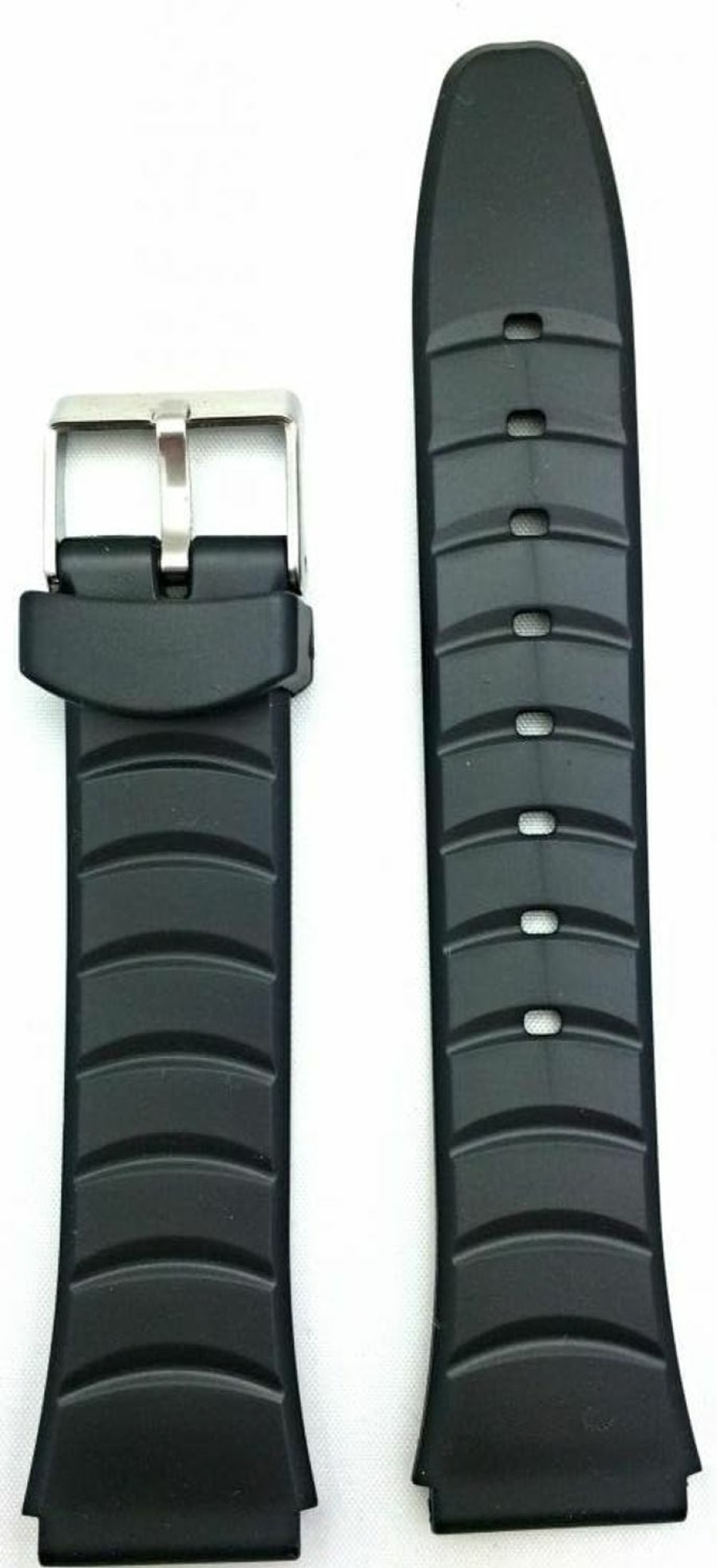 Clearance NewLife Newlife 20Mm Black Rubber Pvc Material Watch Band | Comfortable And Durable Replacement Wrist Strap With Striated Pattern That Brings To Any Watch For Men And Women