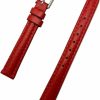 Clearance NewLife 12Mm Red Genuine Leather Watchband | Matte Quality, Lightly Padded Replacement Wrist Watchstrap That Brings New Life To Any Watch (Womens Standard Length)