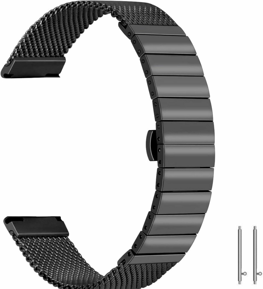 Wholesale SINAIKE Mesh Stainless Steel Watch Band Delicate Solid Quick Release Watch Bands Strap Metal Brushed Silver Matte Black For Men Women 18Mm 20Mm 22Mm 24Mm