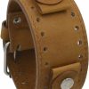 Online REV Rev Crazy Horse Leather Strap 22Mm Lug Width Golden Brown Wide Cuff Wrist Watch Band Cho-C