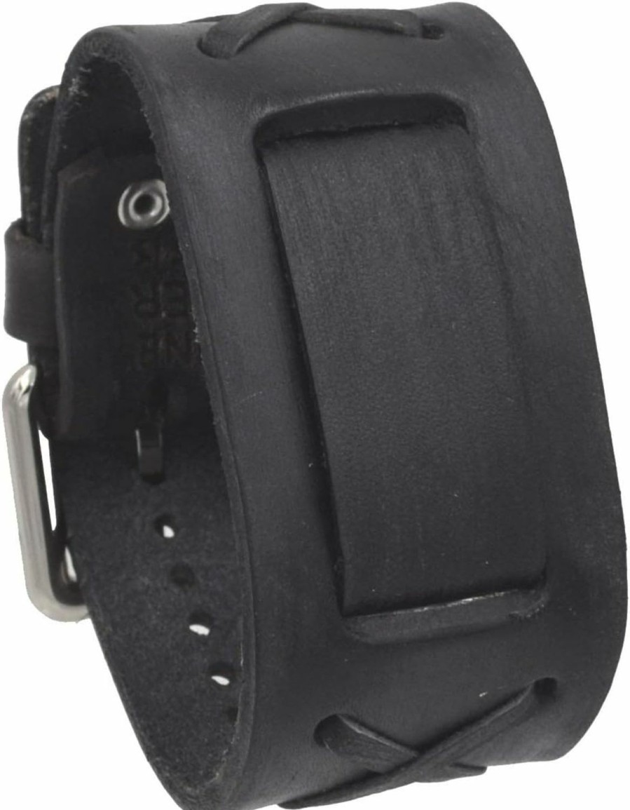 New Nemesis Nemesis Fxb-Kk Charcoal 39Mm Wide 20Mm Lug Width Wide Leather Watch Cuff Band