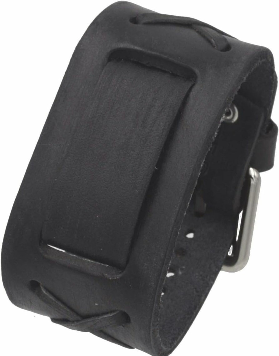 New Nemesis Nemesis Fxb-Kk Charcoal 39Mm Wide 20Mm Lug Width Wide Leather Watch Cuff Band