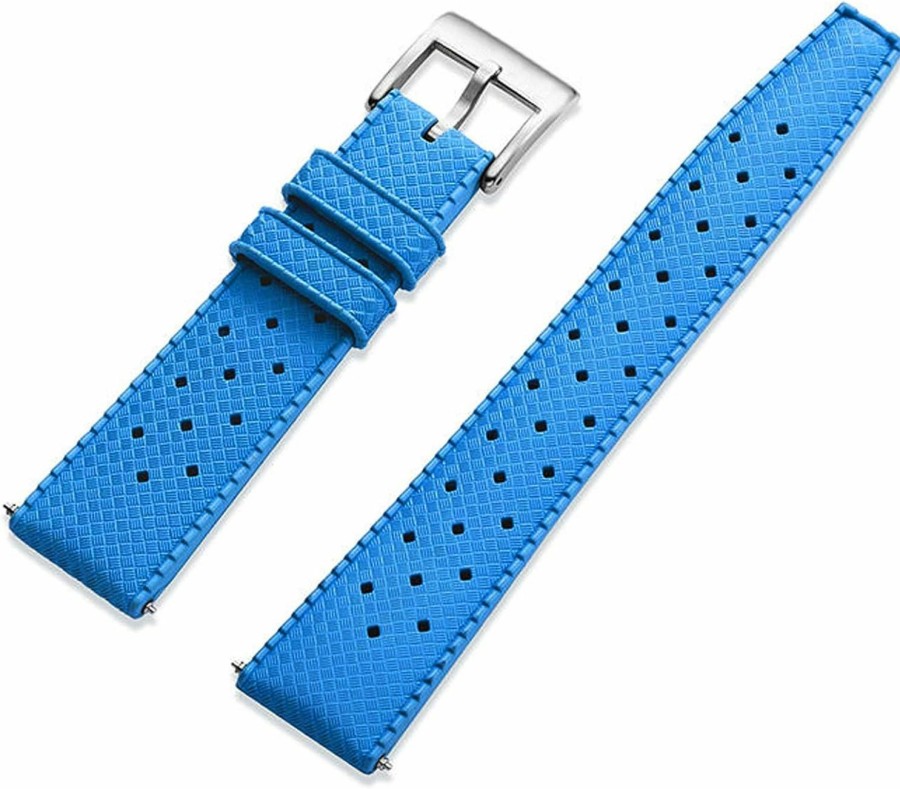 Best Niziruoup Fkm Rubber Watch Strap Quick Release Tropical Style Fluororubber 18Mm 20Mm 22Mm Soft Breathable Durable Fkm Rubber Watch Band Universal Replacement Band Strap For Men Women