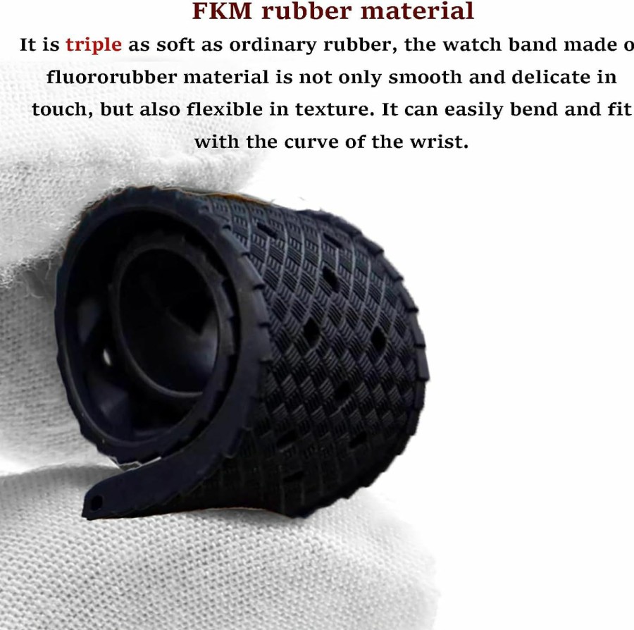 Best Niziruoup Fkm Rubber Watch Strap Quick Release Tropical Style Fluororubber 18Mm 20Mm 22Mm Soft Breathable Durable Fkm Rubber Watch Band Universal Replacement Band Strap For Men Women