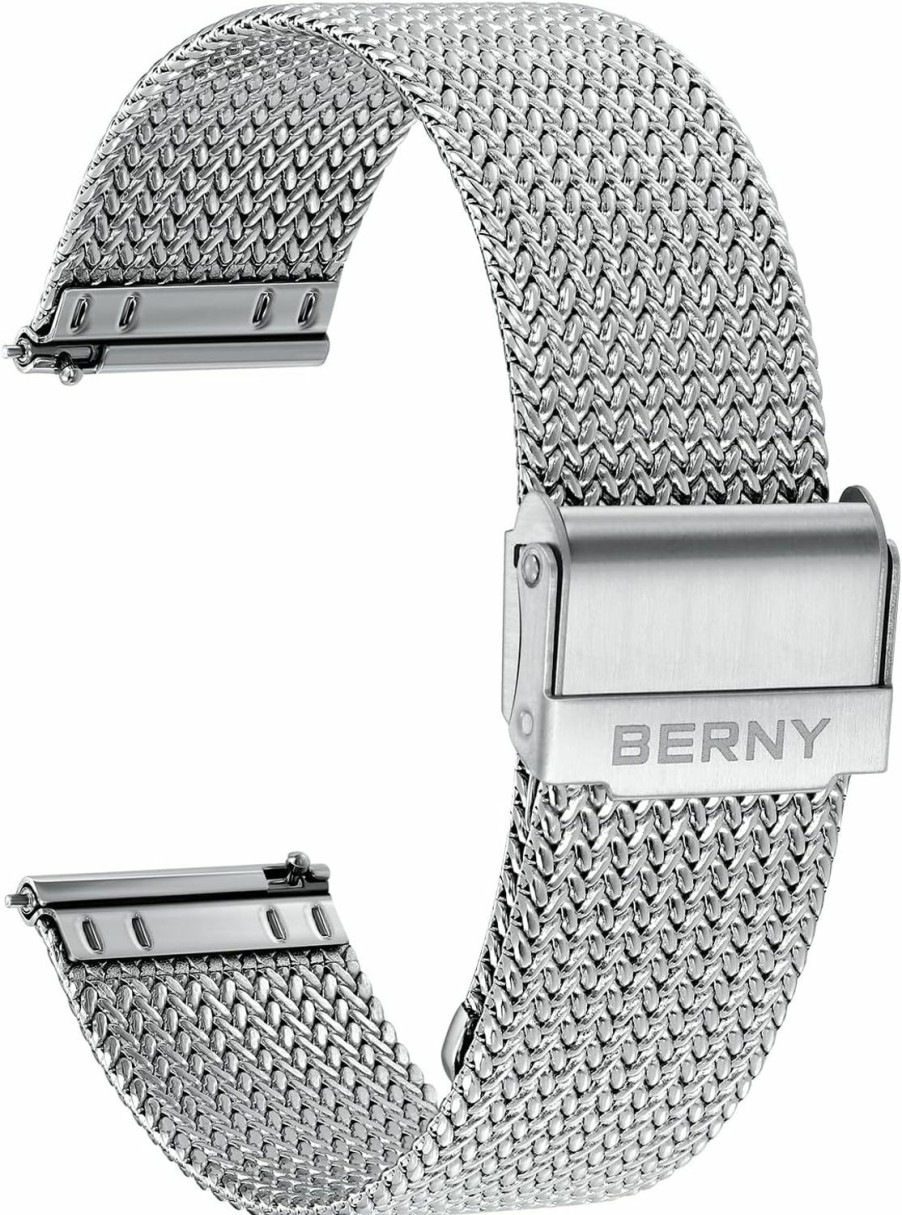 Online BERNY Berny Stainless Steel Mesh Watch Band For Men Women, Quick Release Adjustable Milanese Watch Straps, Solid Metal Watch Bracelet With Double Safety Clasp 18Mm 20Mm 22Mm 24Mm