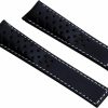 Hot Watchstrapworld 22Mm Black Sports Perforated Genuine Leather Watchband With White Stitching To Fit Tag Heuer Monaco, Silverstone & Targa Florio (Spring Bars Included)