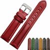 Online Strapseeker Premium Cowhide Top Grain Leather Percy Watch Band - Handcrafted Vintage Genuine Leather Watch Strap - Watch Bands For Men & Women - Replacement Watchbands Compatible With Most Watches - Colors: Black, Blue, Green, Brown, Mustard Yellow, Red- Sizes: 18Mm, 20Mm, 22Mm