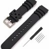 New Yiran1672 Black Silicone Rubber Curved Line Watch Band 18Mm 20Mm 22Mm 24Mm Fit For Seiko Watches Extra Long Replacement Divers Model Sport Watch Strap For Men And Women