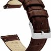 New BARTON WATCH BANDS 14Mm Coffee Brown - Barton Alligator Grain - Quick Release Leather Watch Bands