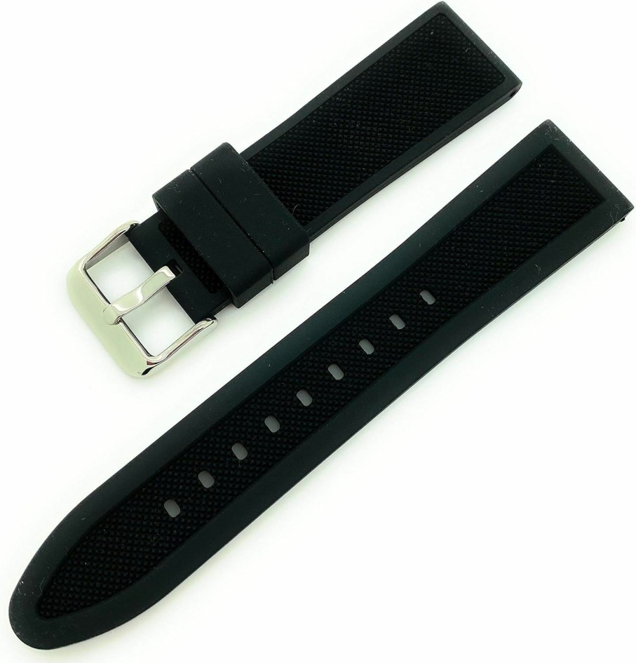 New Rubber Watch Bands 18Mm 20Mm 22Mm 24Mm Texture Soft Rubber Silicone Watch Band Waterproof