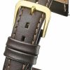 Hot STUNNING SELECTION Alpine Genuine Leather Watch Band - Flat Stitched Calf Leather Watch Strap 10Mm, 12Mm, 14Mm, 16Mm, 18Mm, 20Mm - Black, Dark Brown