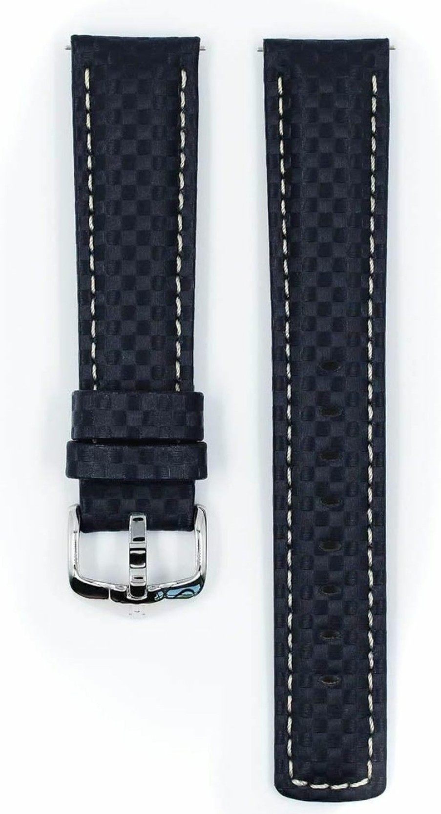 Clearance HIRSCH H Hirsch Carbon Leather Watch Strap - Water Resistant - 18Mm, 20Mm, 22Mm, 24Mm - Length - Attachment/Buckle Width - Quick Release Watch Band