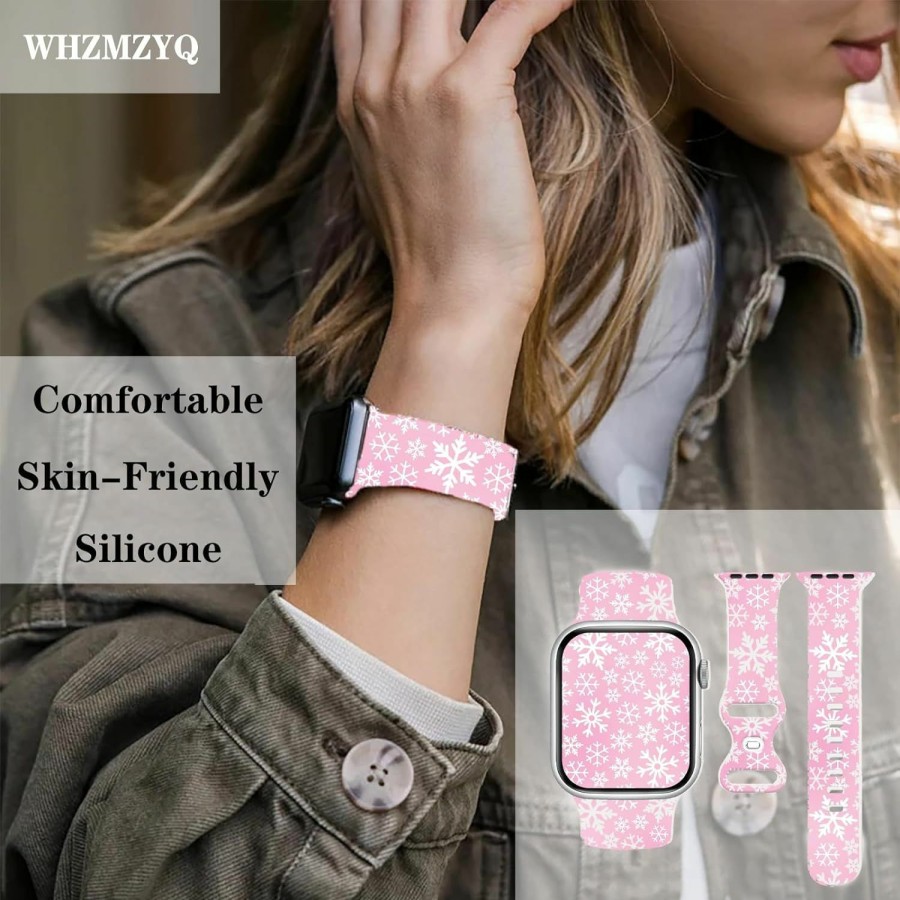 Clearance WHZMZYQ Xmas Watch Band Compatible With Apple Watch 38Mm 40Mm 41Mm 42Mm 44Mm 45Mm 49Mm, Iwatch Band Silicone Strap For Women Men