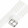 Hot Cuir De Lyon 18Mm White Rubber Waterproof Sport Diver Watch Band Strap