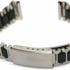 Hot Timex Women'S 14Mm Black Silver Sport Deployment Buckle Band Fits Ironman