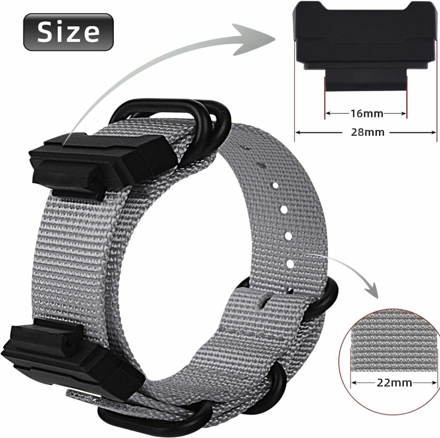 Wholesale uEmoh Nylon Strap Replacement Watch Bands Compatible With Casio G-Shock Watch Model Ga-100 / Ga-110 / Ga-100C / Ga-300 / Ga-120 / Ga-200/ Gd-100 /Ga-140/Ga-735/Ga-800/Dw-5600/Dw-5610/Dw-5305/Dw-6900/Gw-6900