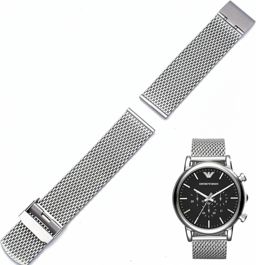 Hot THEAGE Theage Stainless Steel Thick Mesh Strap Men'S 22Mm Strap With Sandblasted Matte Finish