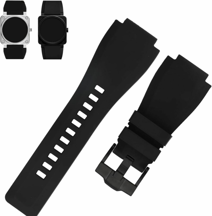 Wholesale MMBAY Mmbay Rubber Watch Bands Replacement Fit For Bell & Ross B&R Br-01 Br01 Br-03 Br03 Br03-92 Diver 24Mm*33Mm Silicone Strap Wirstband For Men And Women Waterproof Bracelet Watch Accessories