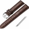 Best iStrap Istrap Leather Watch Band Alligator Grain Calfskin Replacement Strap Stainless Steel Buckle Bracelet For Men Women-18Mm 19Mm 20Mm 21Mm 22Mm 24Mm-Black Brown