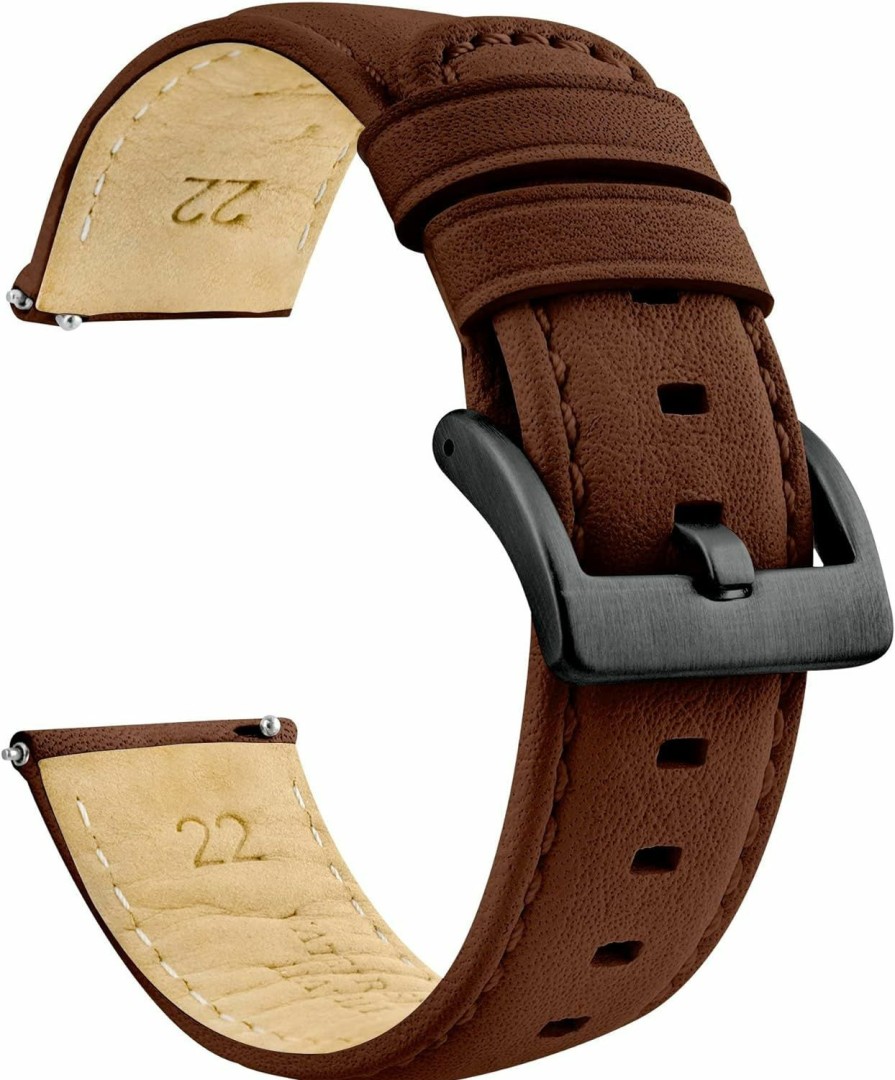 Clearance BARTON WATCH BANDS Barton Water-Resistant Leather Watch Bands - Quick Release - Choose Strap Color & Size - 18Mm, 20Mm, 22Mm & 24Mm Watch Straps