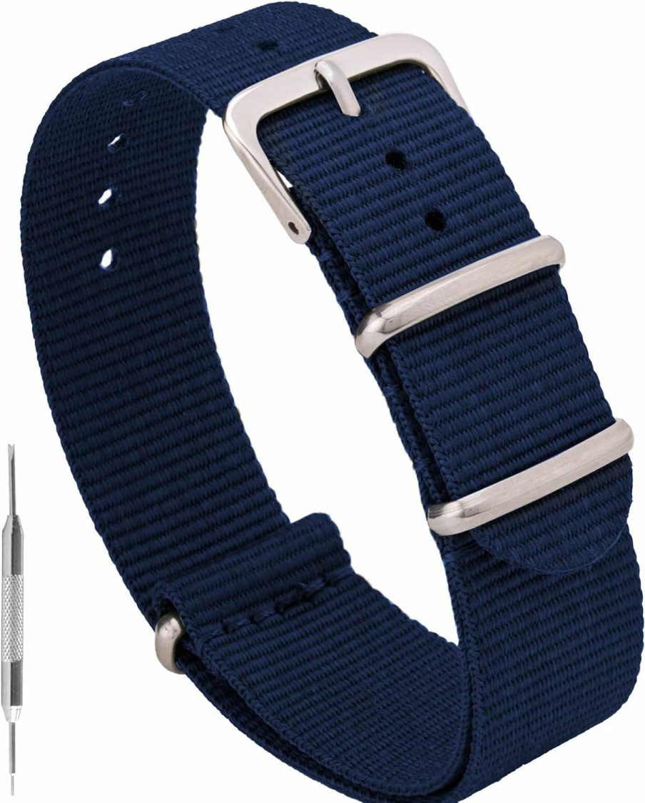 New Benchmark Basics Benchmark Basics Nylon Watch Band - Waterproof Ballistic Nylon One-Piece Military Watch Straps For Men & Women - Choice Of Color & Width - 18Mm, 20Mm, 22Mm Or 24Mm