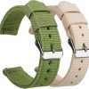 Hot COWCHUHNG Quick Release Premium Nylon Men'S And Women'S Replacement Beige And Green Straps, 2 Packs, Two Colors, Size18Mm 20Mm, 22Mm