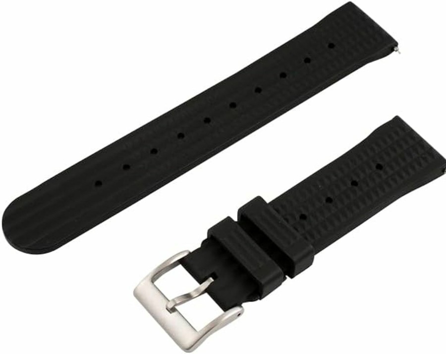 Best StrapHabit Waffle Rubber Dive Watch Strap With Stainless Steel Buckle - Durable Watch Band Replacement For Men And Women, 20Mm & 22Mm