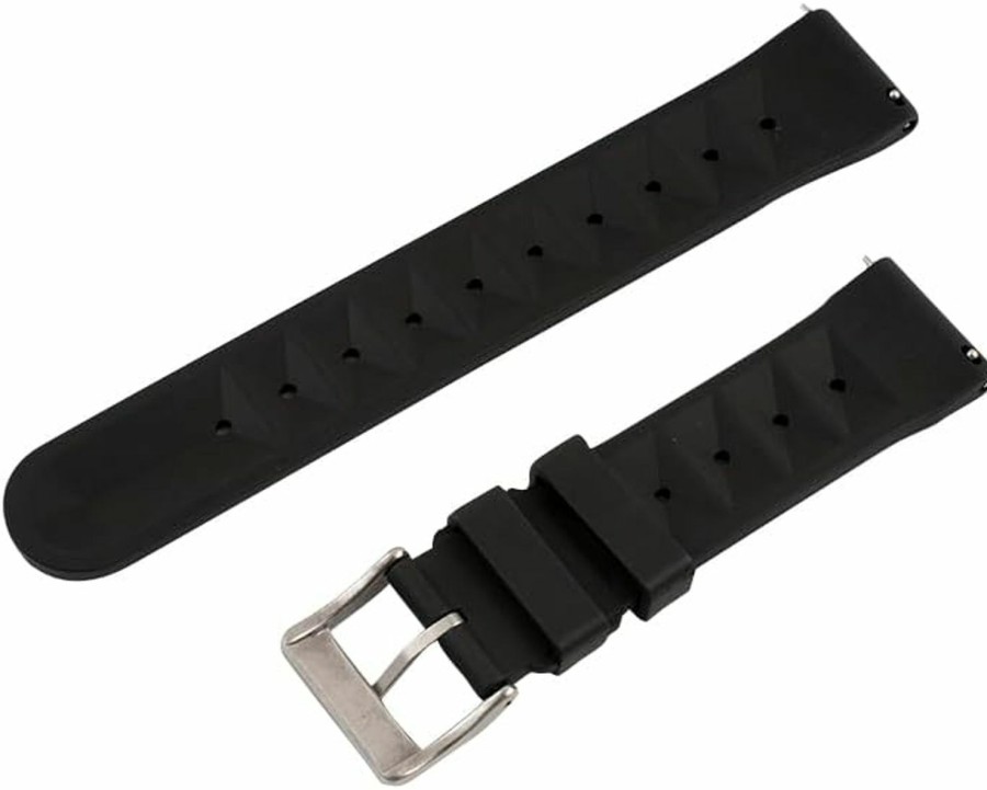 Best StrapHabit Waffle Rubber Dive Watch Strap With Stainless Steel Buckle - Durable Watch Band Replacement For Men And Women, 20Mm & 22Mm