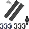 Hot Generic 20Mm Rubber Band For Omega Aqua Terra 150M With Deployment Clasp, Replacement Watch Bands With Clasp For Omega Aqua Terra - Multiple Colors