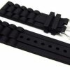 Clearance Cuir De Lyon 24Mm Black Rubber Waterproof Sport Diver Watch Band Strap Fits Fossil Nate