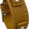 Clearance REV Rev Crazy Horse Leather Strap 22Mm Lug Width Wide Golden Brown Cuff Watch Band Cho-G