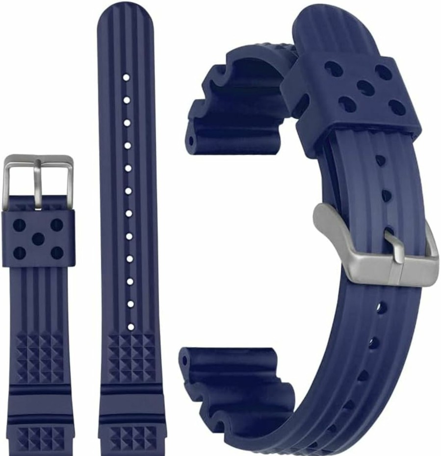 Online Generic Rubber Band For Seiko Prospex Skx Divers Watches, 22Mm 20Mm Replacement Watch Band With Buckle For Seiko Prospex Diver'S Watch Rubber Watch Strap - Multiple Colors