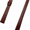 New NewLife 10Mm Dark Brown, Flat, Elegant Genuine Leather Watchband | Tail Lizard Grained Replacement Watchstrap That Brings New Life To Any Watch (Womens Standard Length)