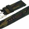 Clearance Italian Design Co Italian Design Camouflage 24Mm Water Resistant Thick Genuine Leather Replacement Band