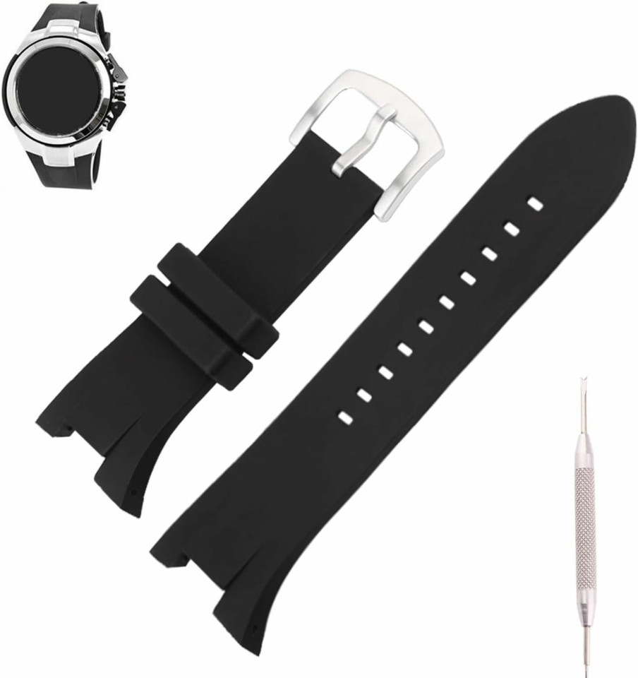 Clearance MMBAY Mmbay 22Mm Rubber Watch Bands Replacement Fit For Armani Exchange Ax Ax1040 Ax1041 Ax1042 Ax1050 Ax1067 Ax1068 Ax1070 Silicone Strap Wirstband For Men And Women Waterproof Bracelet Watch Accessories